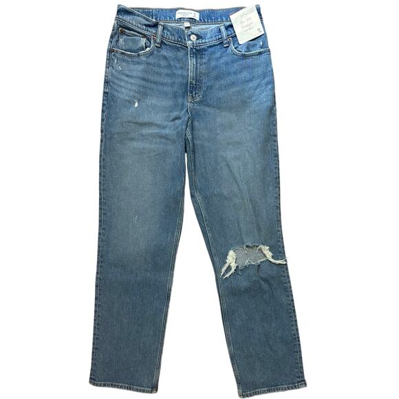 NWT Abercrombie & Fitch The 90’s Straight Low Rise Curve Love Jean Size 8R/29 - Picture 1 of 7
